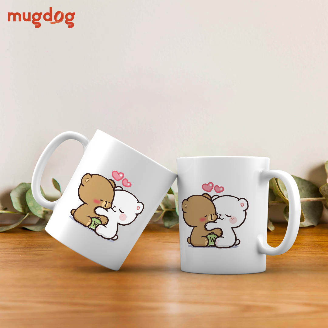 Teddy bear hug mugs