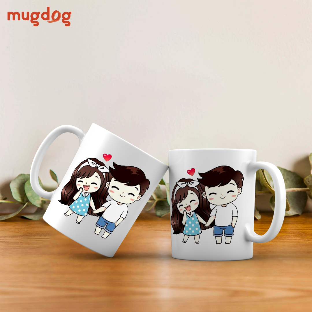 Cartoon couple coffee mug