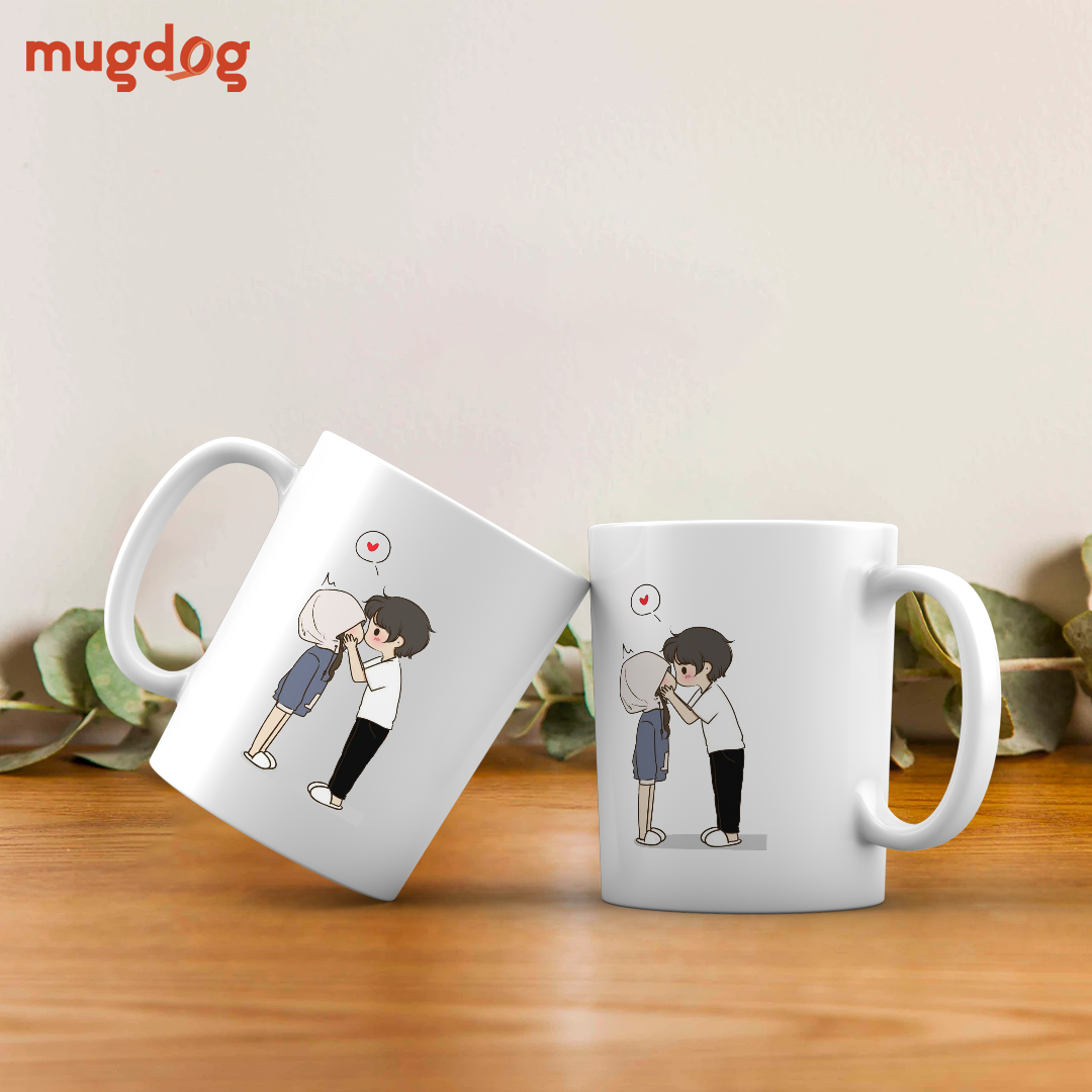 Kissing couple mug