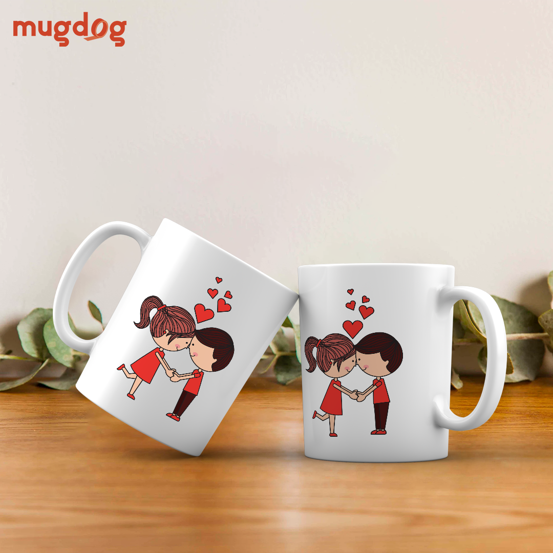 Romantic couple illustration mugs