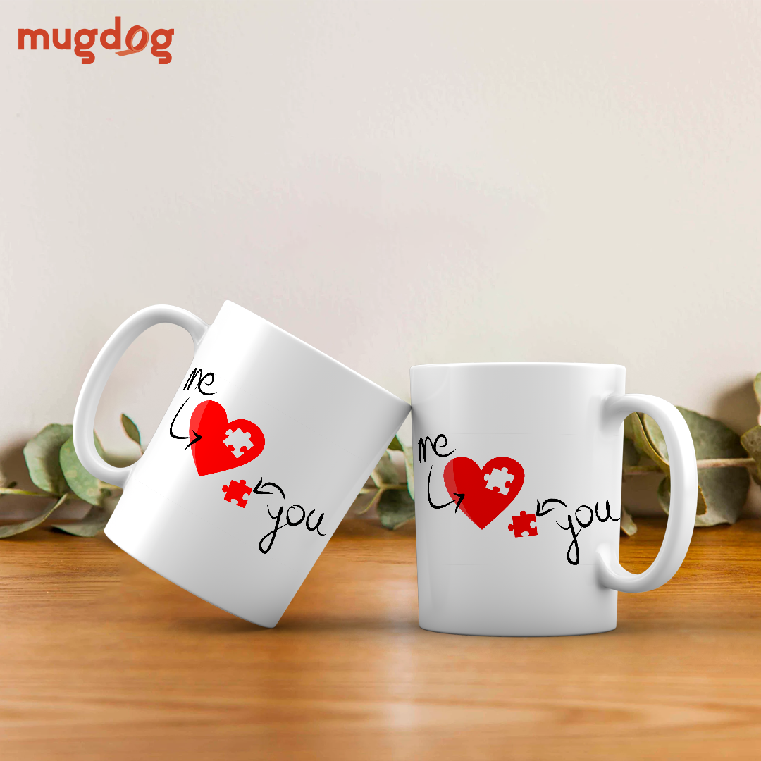 Ceramic Puzzle Heart Mug