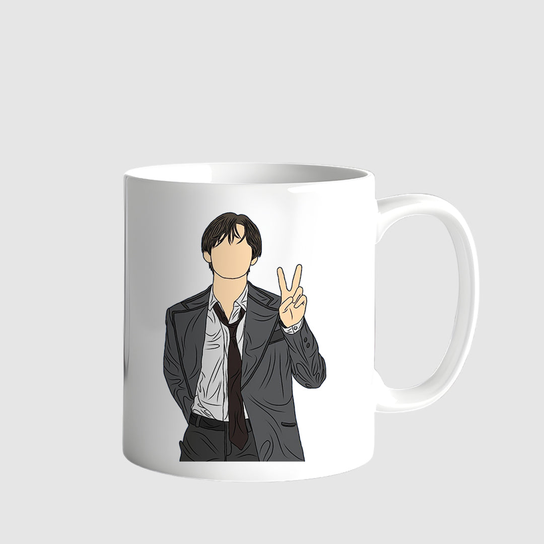 Peace Sign Suit Figure Mug
