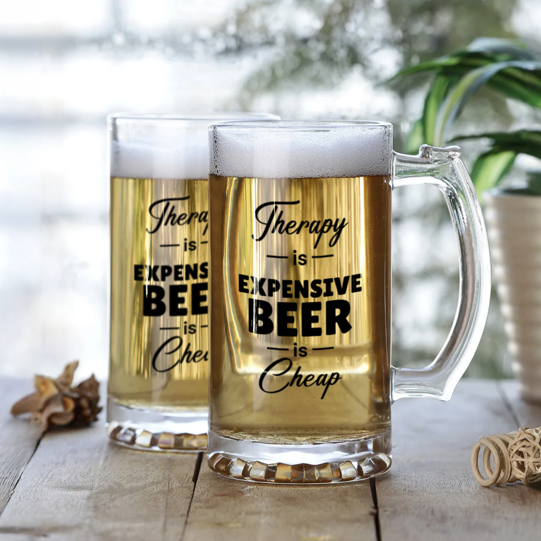 Customizable Glass Beer Mug