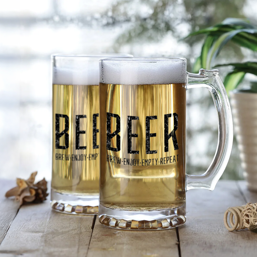 Text - branded beer stein