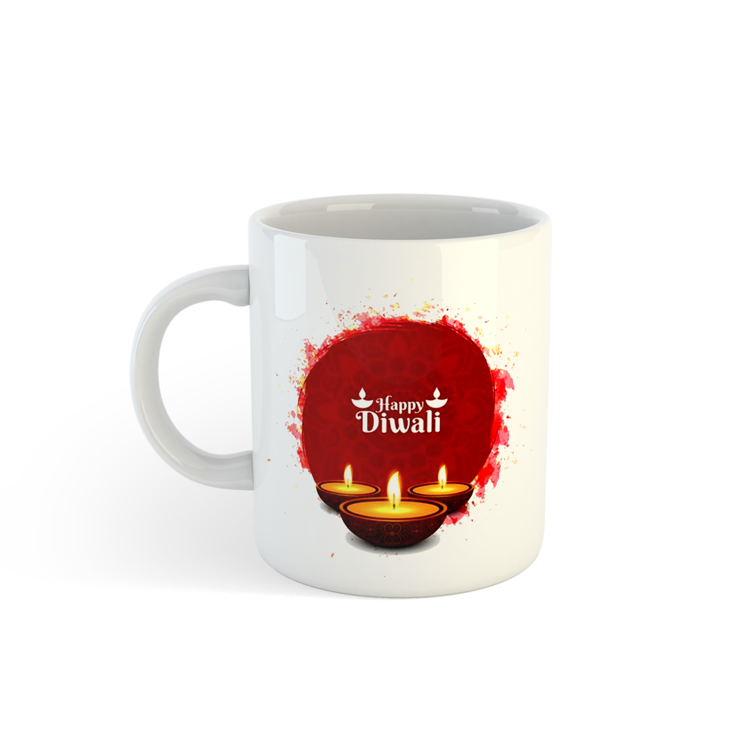 Cylindrical Diwali Themed Mug