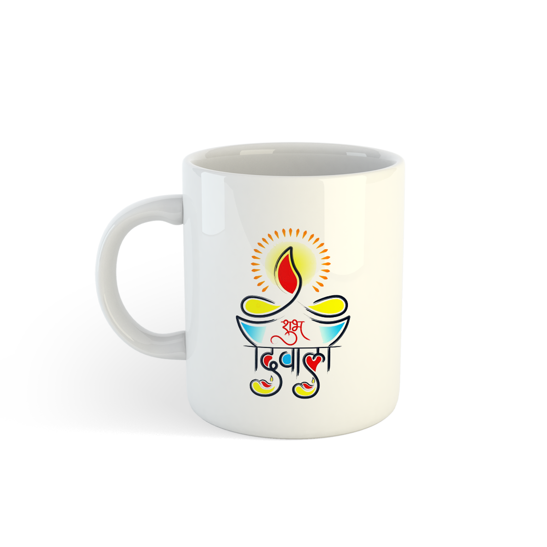 Curved Diwali Themed Mug