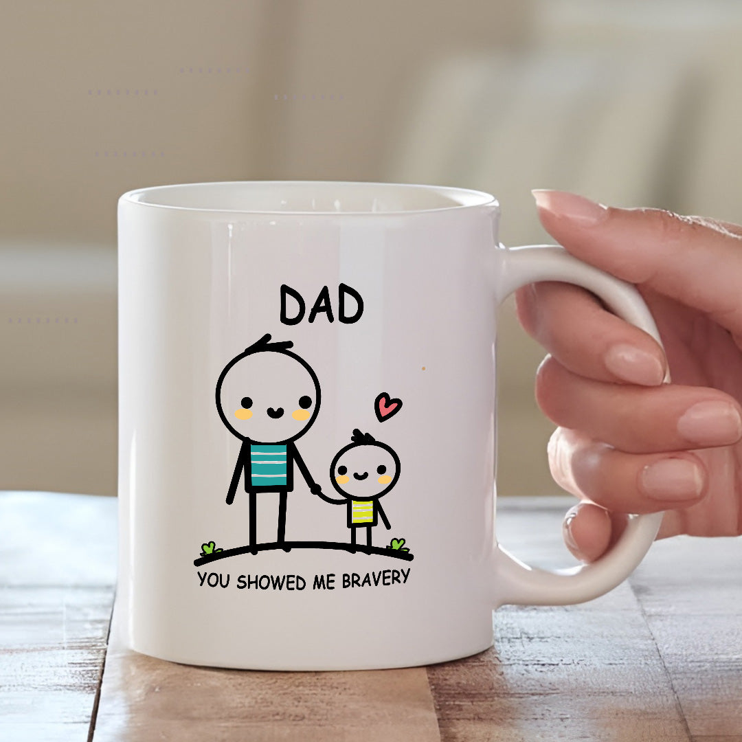 Dad and Child Stick Figure Mug