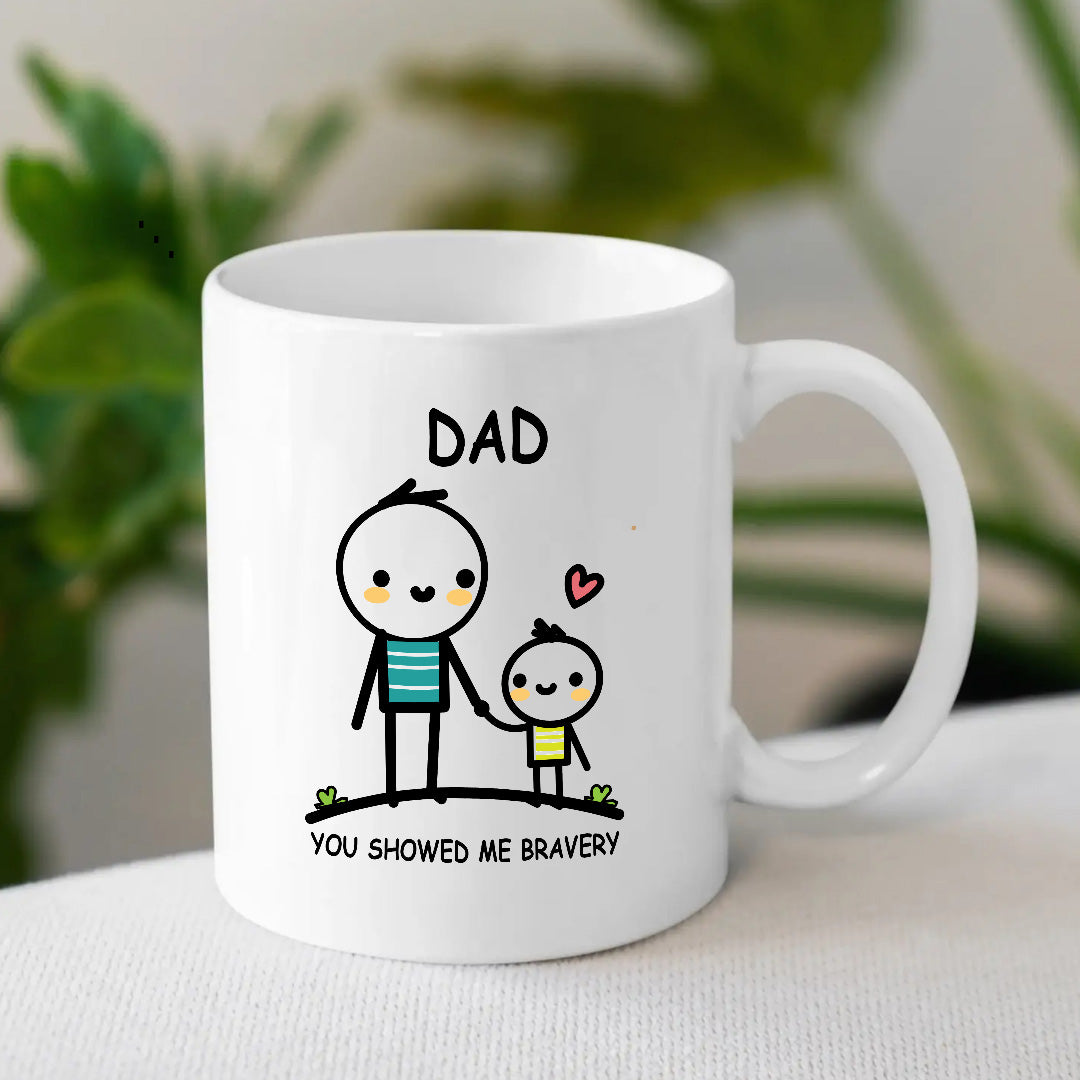 Dad and Child Stick Figure Mug