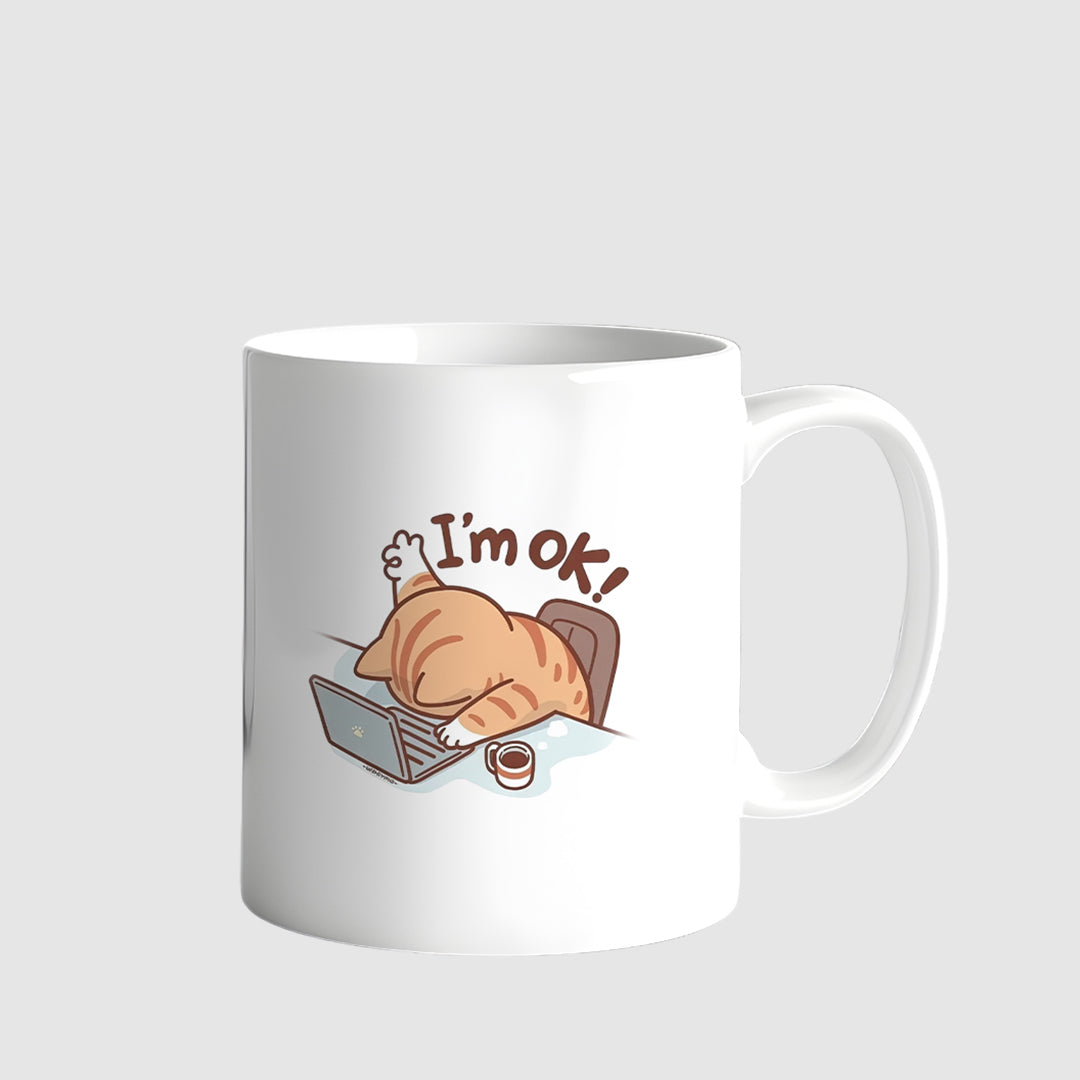 Cat at Desk Mug