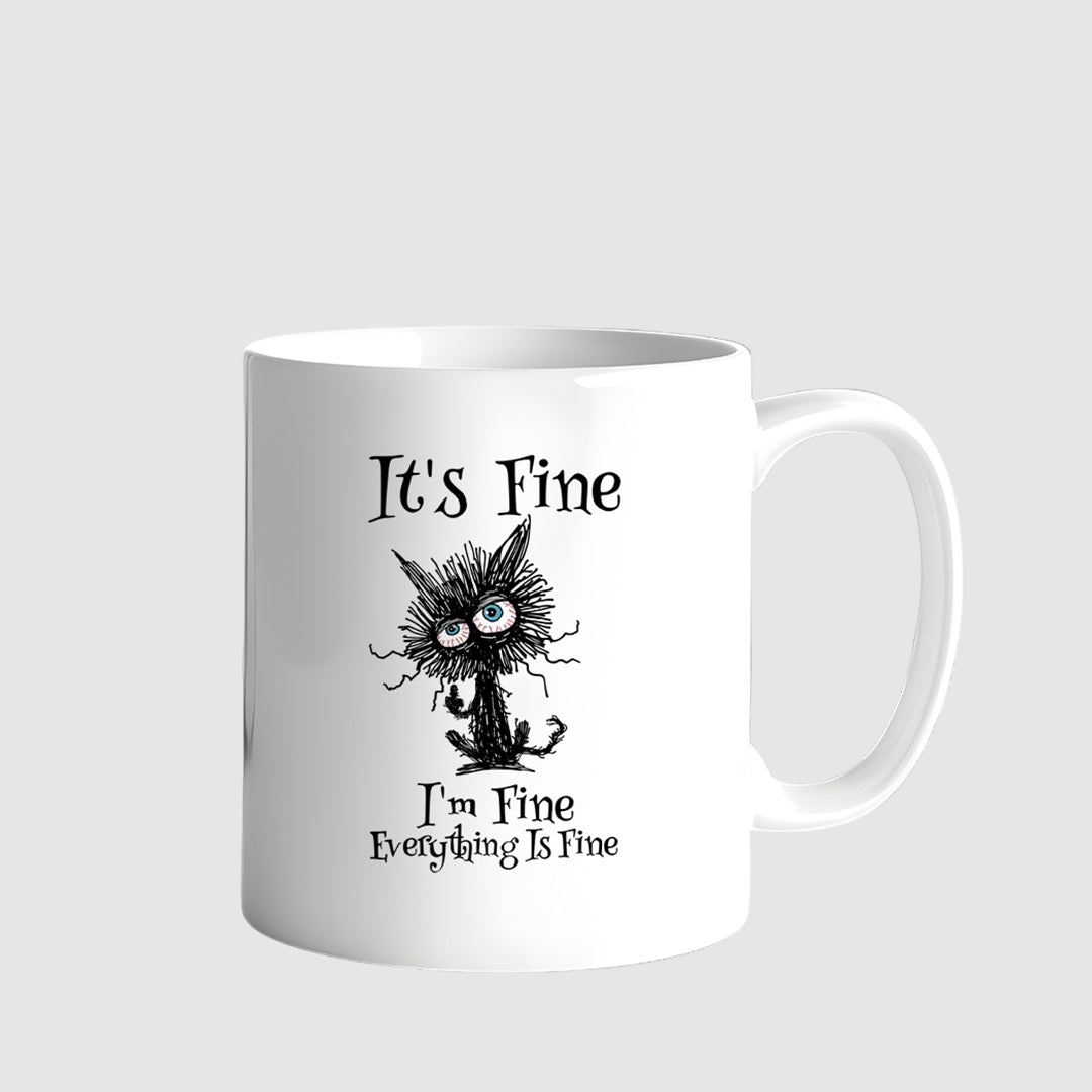 Stressed Cat Text Mug