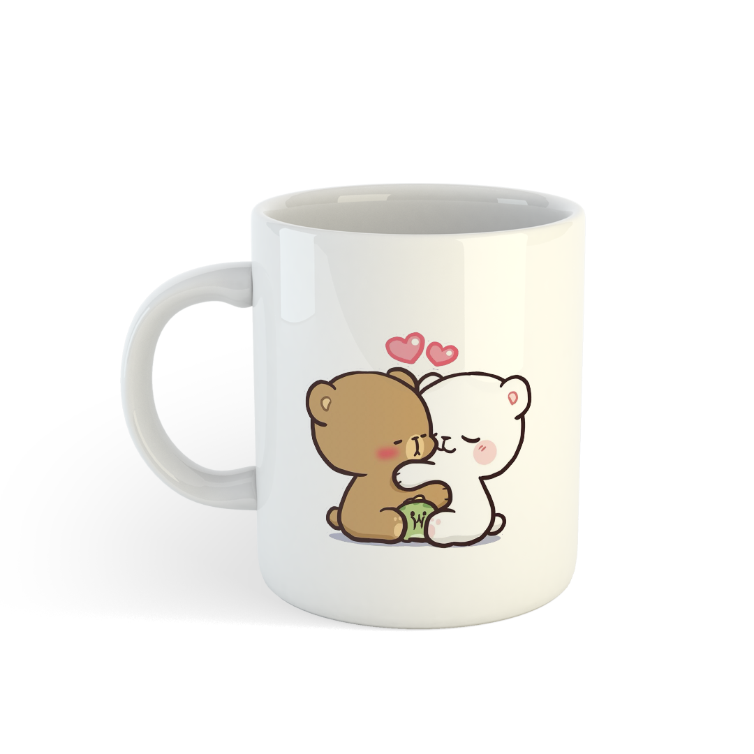 Teddy bear hug mugs