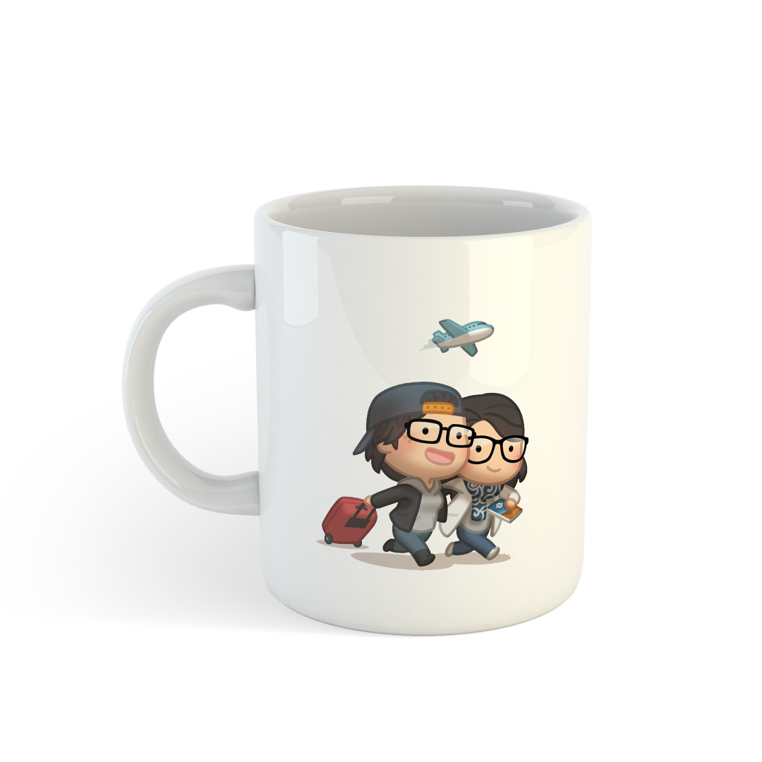 Travel Themed Couple Mugs