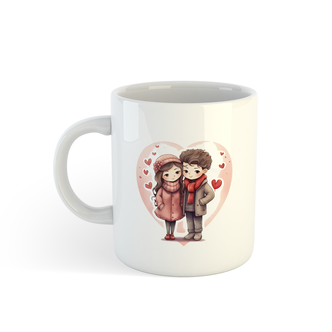 Winter couple illustration mug