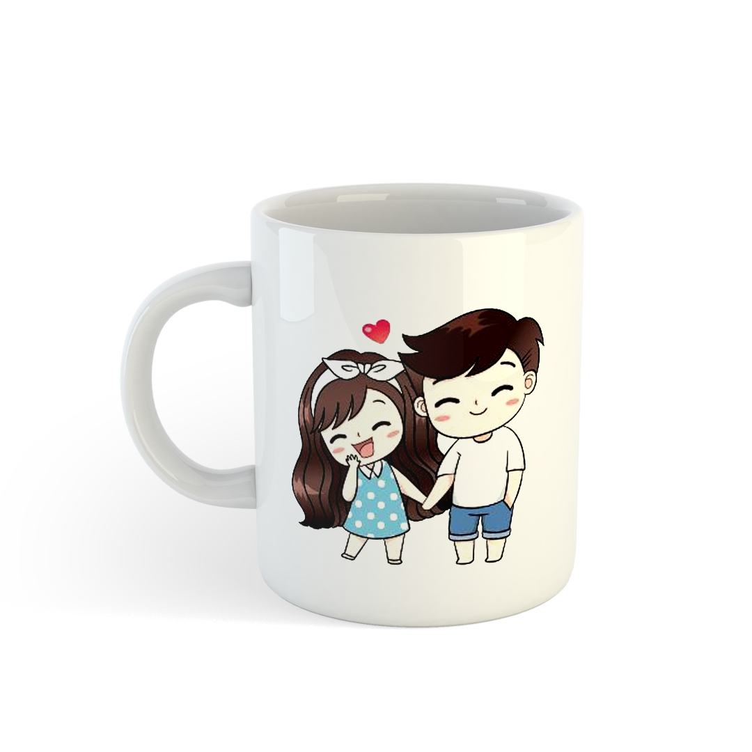 Cartoon couple coffee mug
