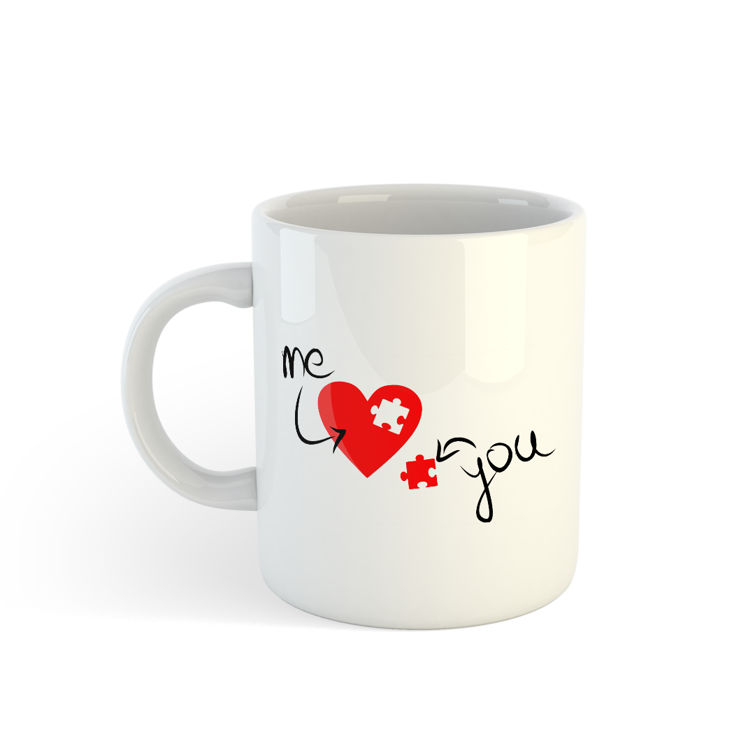 Ceramic Puzzle Heart Mug